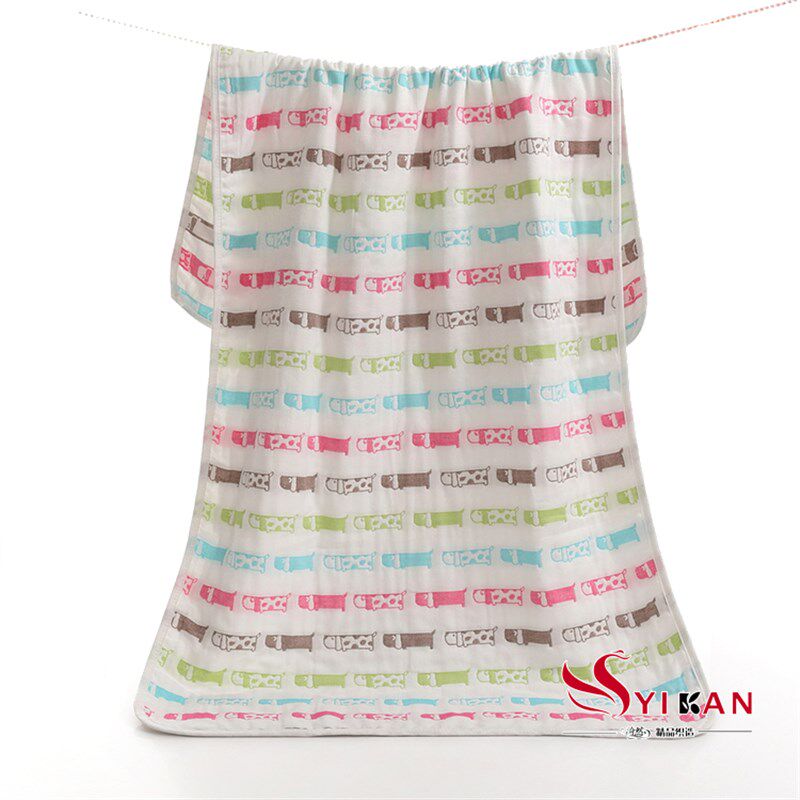 加厚六五层纯全棉纱布婴儿童成人洗浴布艺全棉宝宝大浴巾140x70cm