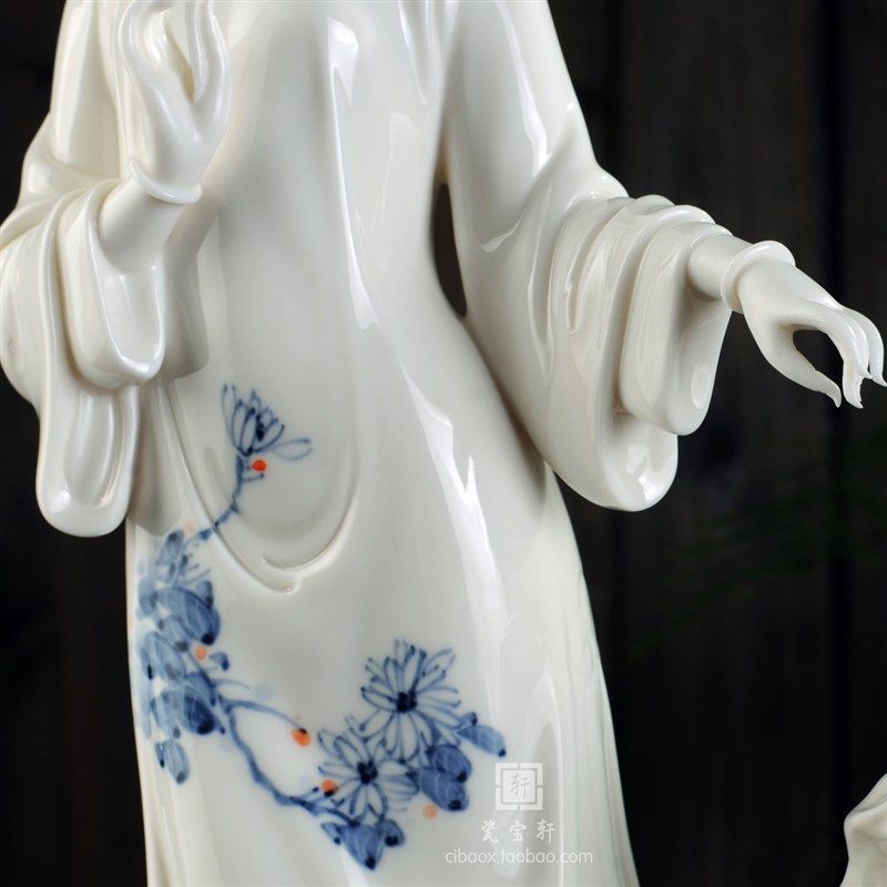 菊香 德化白瓷古典仕女美女人物雕塑家居办公商务工艺品摆件礼品