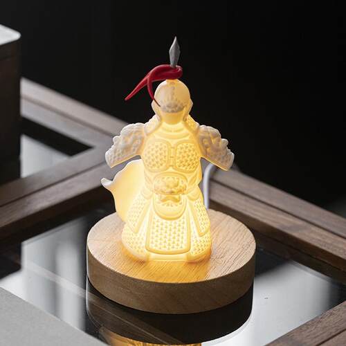 久造新中式白瓷将军铠甲摆件客厅红酒柜博古架装饰创意礼品送长辈