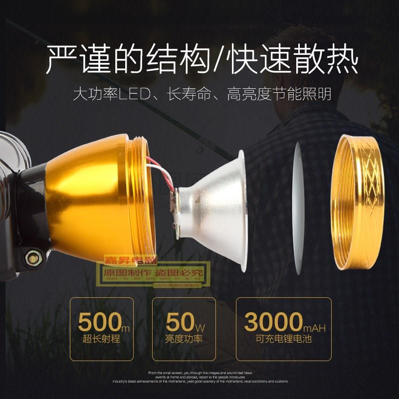 泰中星50W大功率强光头灯 铝合金LED防水露营用充电头灯