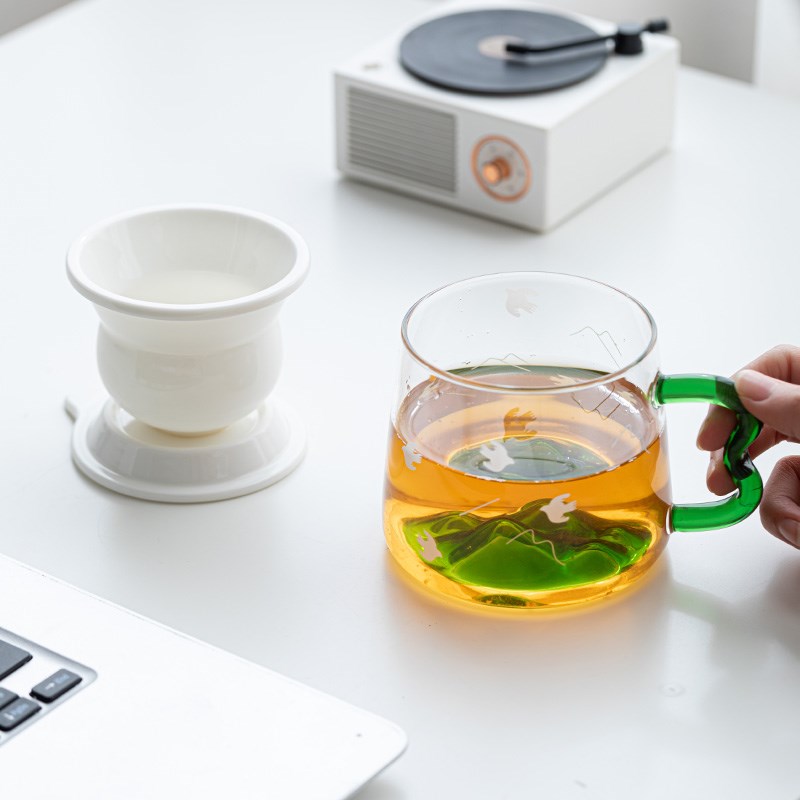 玻璃杯茶杯陶瓷过滤内胆茶水分离杯个人专用杯子泡茶杯水杯办公杯