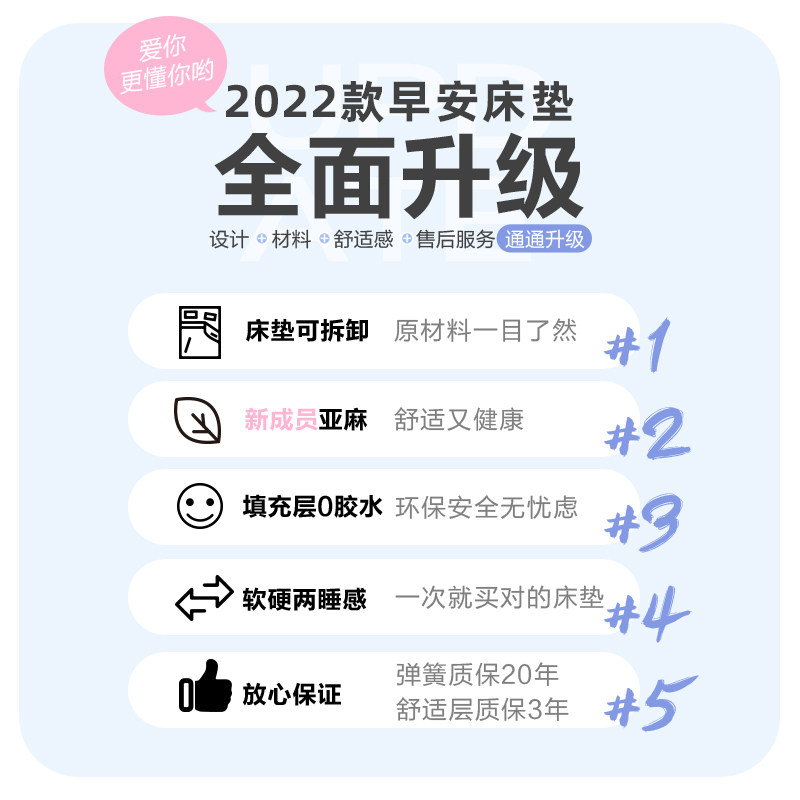 小舒早安弹簧床垫乳胶20cm厘米加厚1.5米1.8软硬垫天然家用席梦思