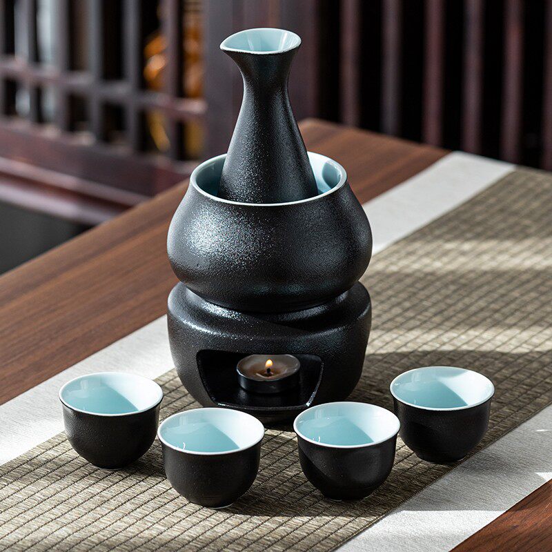 陶瓷温酒器烫酒壶煮酒加热暖酒器分酒器黄酒白酒盅杯清酒酒具套装