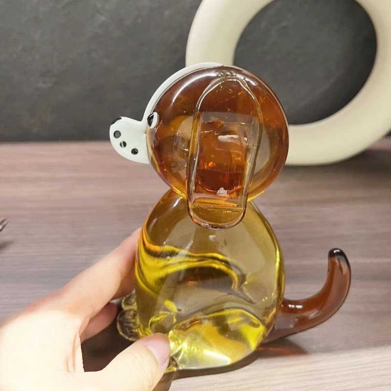 淄博玻璃琉璃小狗生肖桌面摆件工艺品新房家居装饰样板间生日礼物图片
