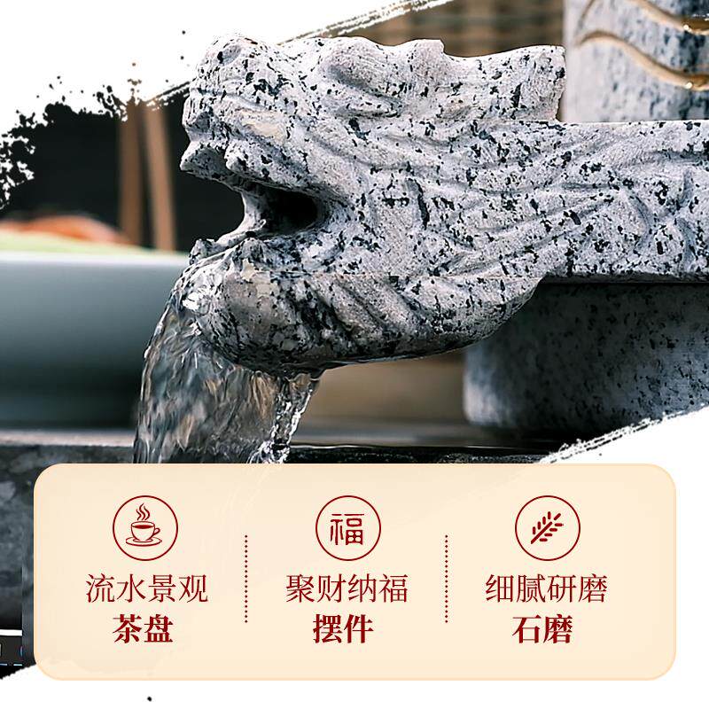 石磨家用流水摆件石磨盘小石磨老石磨手工石磨手推小型磨盘老磨盘