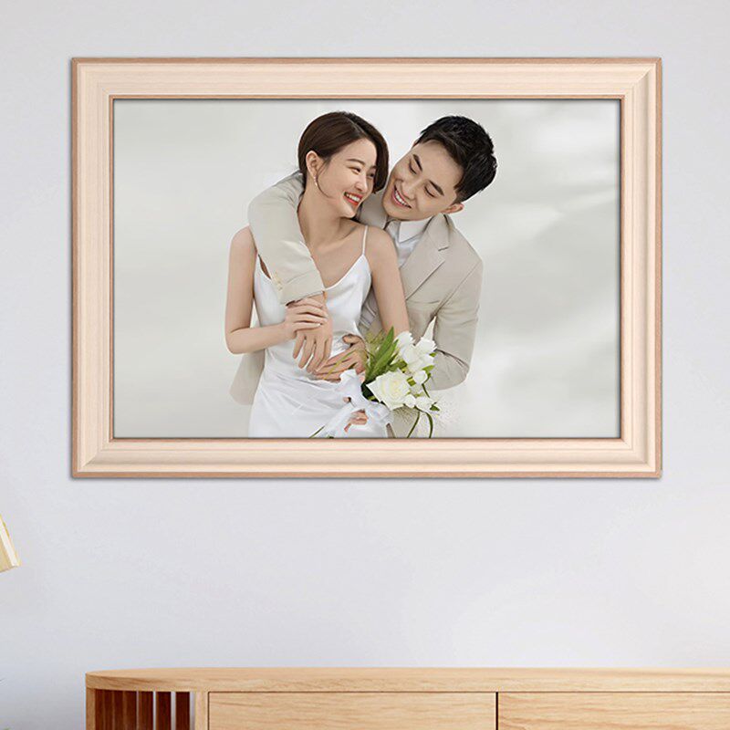 美式婚纱照大相框挂墙影楼结婚照片打印加洗卧室床头放大全家福