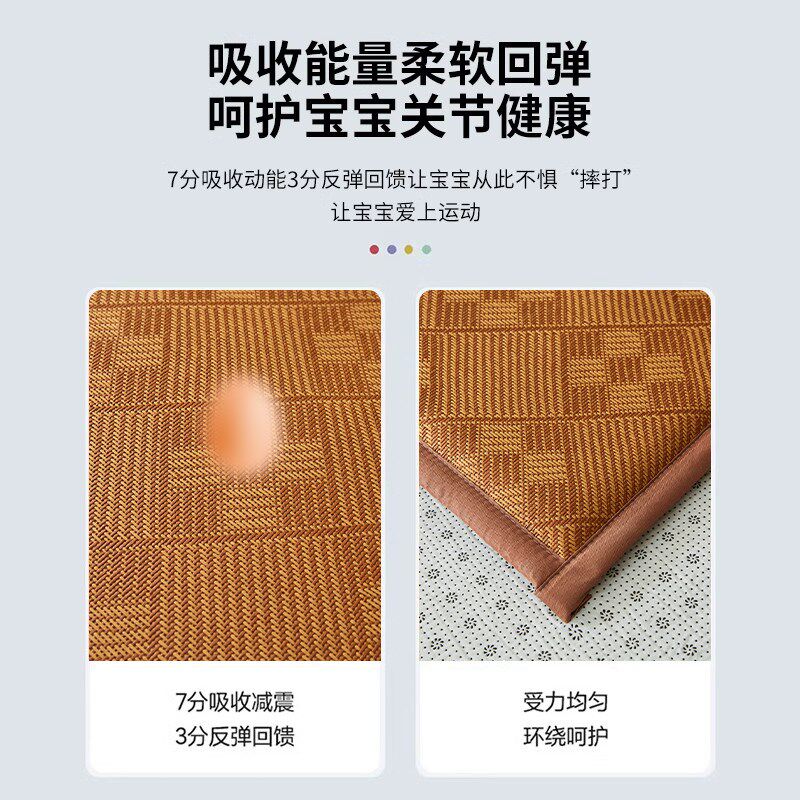 加厚竹席地垫榻榻米凉席床垫家用草席夏季藤席2026新款可折叠地铺