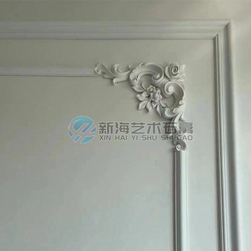 法式石膏角花背景墙线条镂空花角电视墙沙发墙四角壁花装饰花边