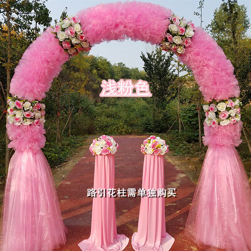 婚庆道具花拱门绢花拱门拱门花架成品心形花门幸福门店庆开业拱门
