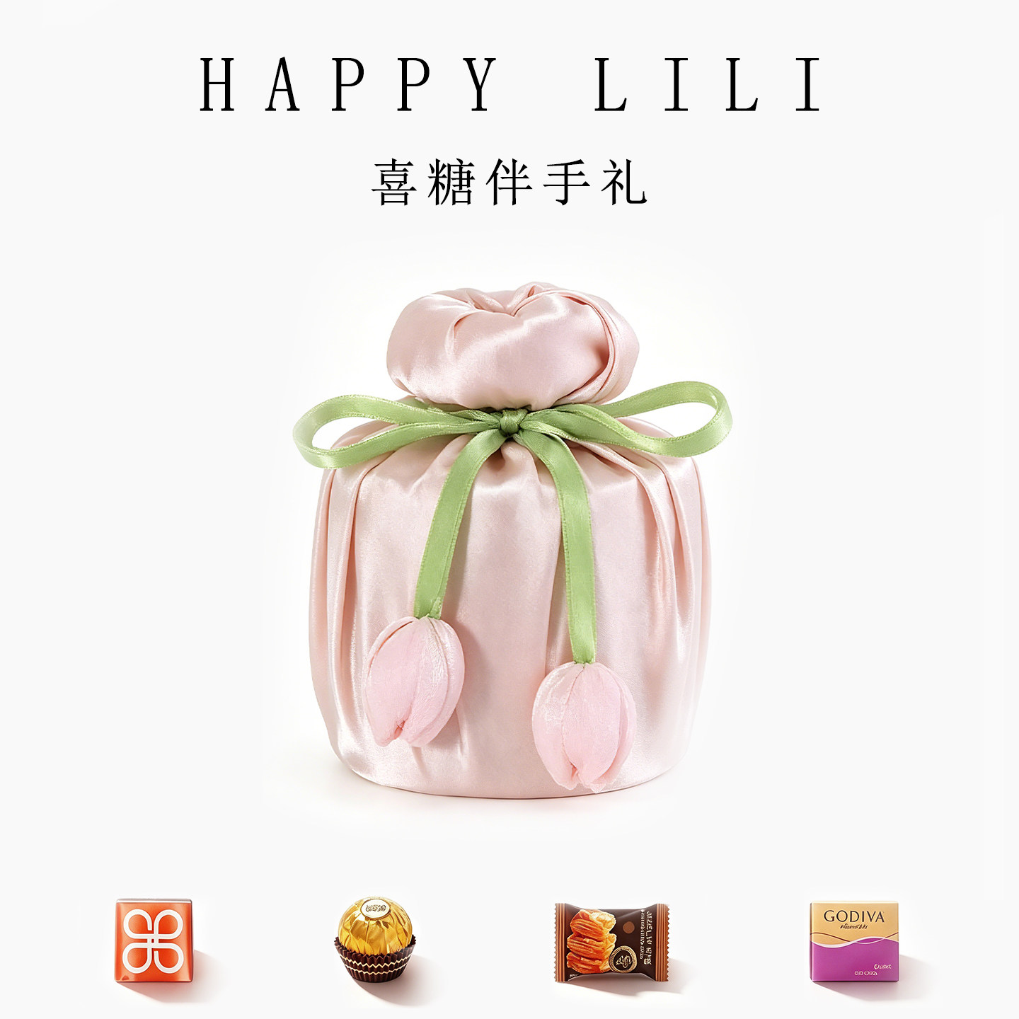 粉色喜糖礼盒成品高级感