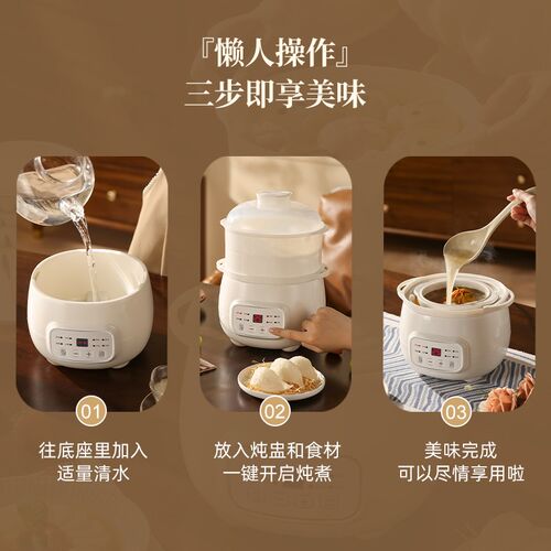 电炖盅隔水炖家用婴儿宝宝煮粥煲汤神器副食品燕窝陶瓷小型电炖锅