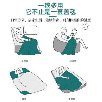肯纳丝一次性午睡办公室沙发空调毯飞机旅行毯学生宿舍专用盖毯