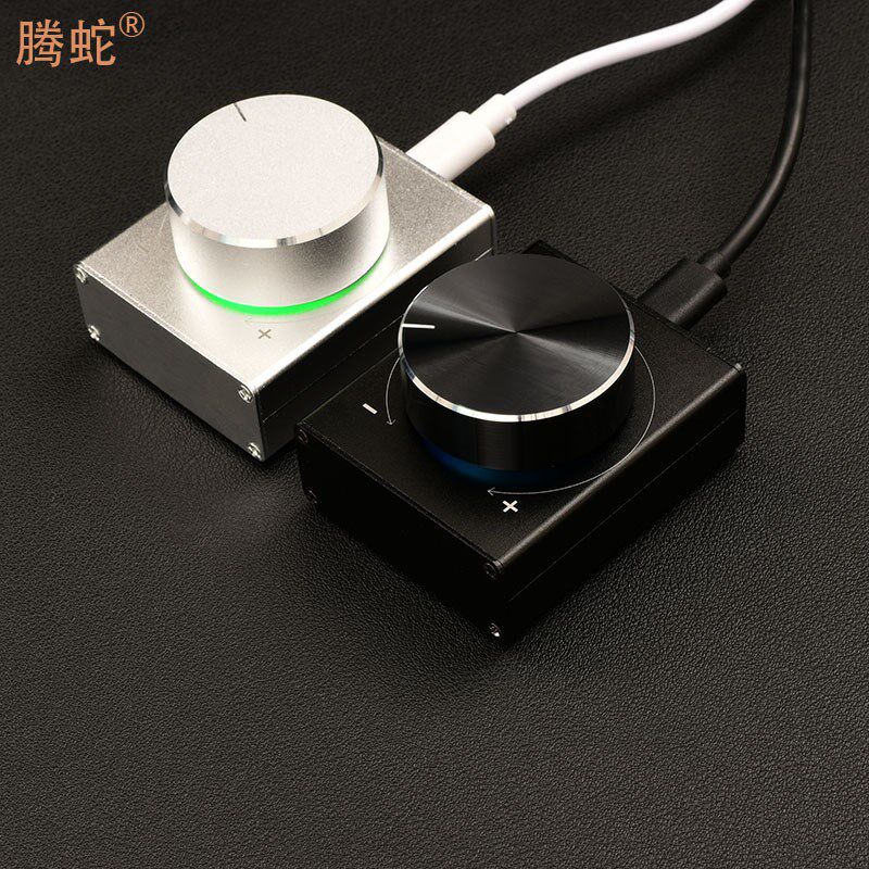多功能USB音量调节器多媒体电脑控制器台式笔记本通用金属壳 带灯