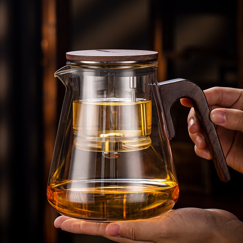 飘逸杯泡茶壶耐热玻璃内胆茶壶一键茶水分离过滤泡茶神器按压式