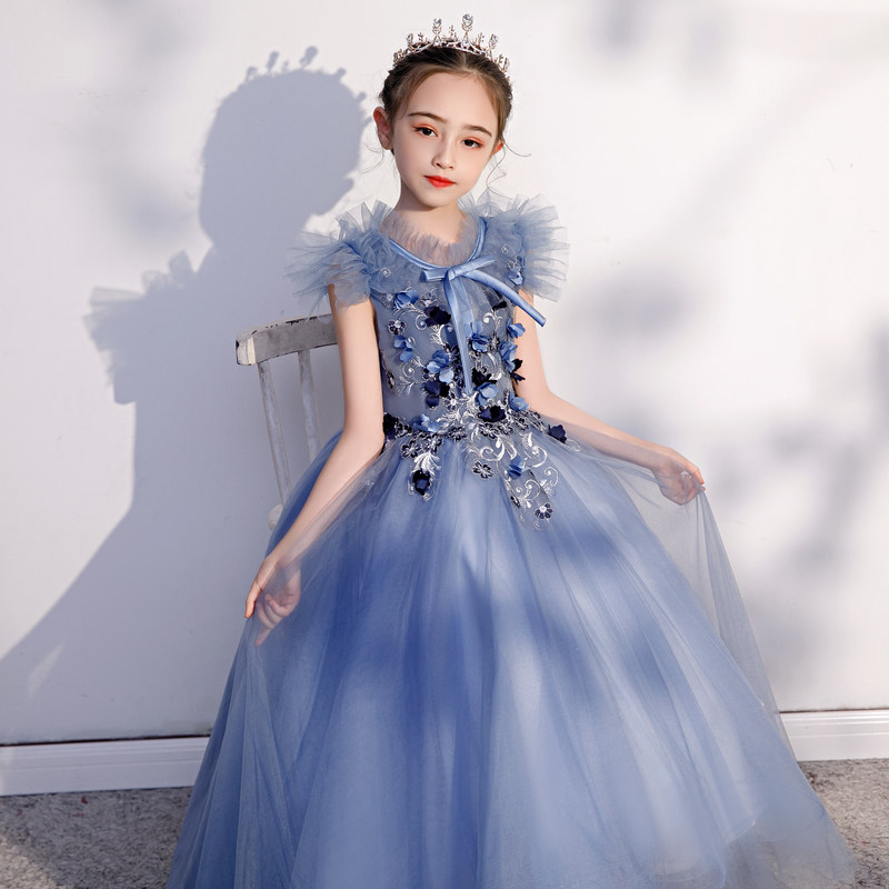 儿童晚礼服公主裙生日表演出服蓬蓬纱洋气钢琴女童主持人女孩婚纱