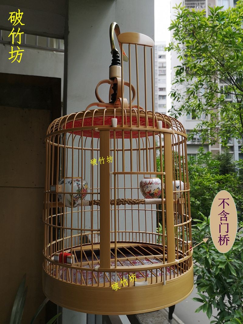 四川成都画眉鸟笼手工笼子 破竹坊川笼竹鸟笼老料画眉笼全配包邮