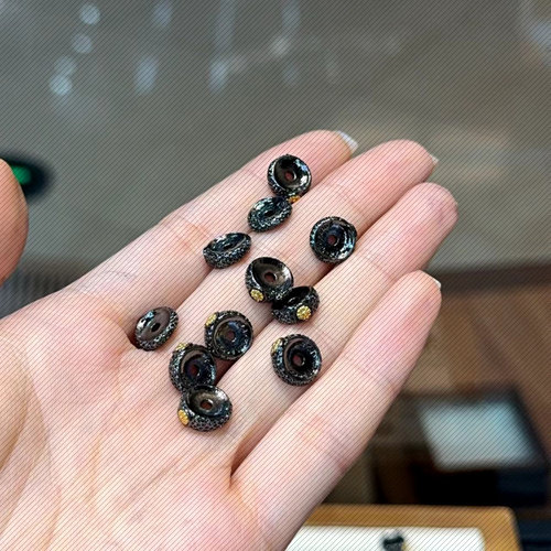铜镶嵌肠吊坠象神手链隔珠