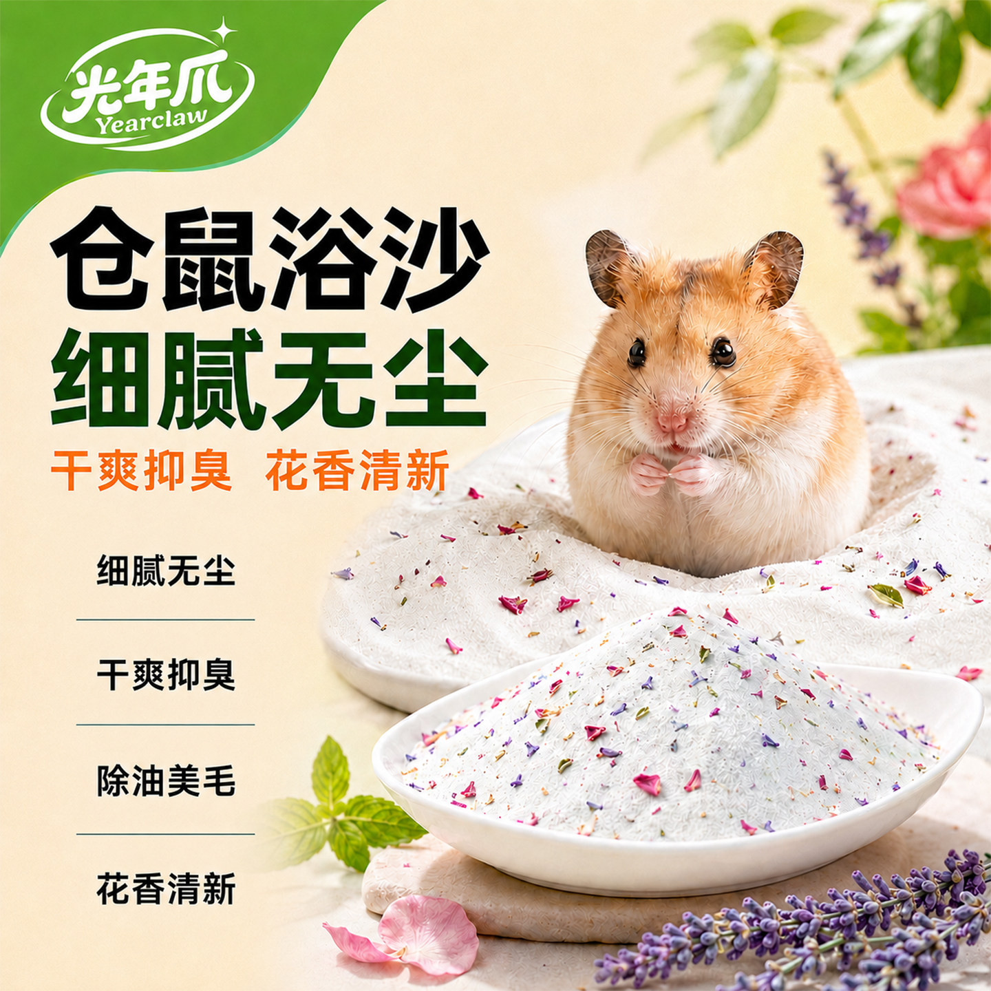 仓鼠浴沙尿沙二合一金丝熊龙猫洗澡专用厕所浴室除洗澡沙除臭用品