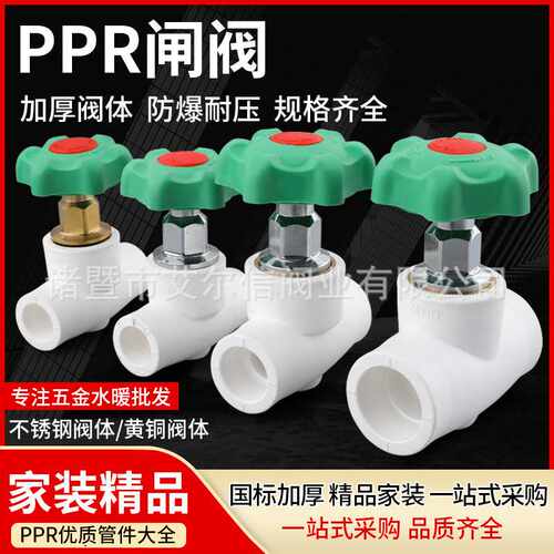 PPR管件热熔阀门开关PPR闸阀大流量全通径软密封升降阀芯加厚阀体