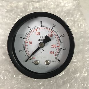 16bar 230psi 直径50mm 背接口ZG1/8 压力表 16bar=1.6mpa=16kg