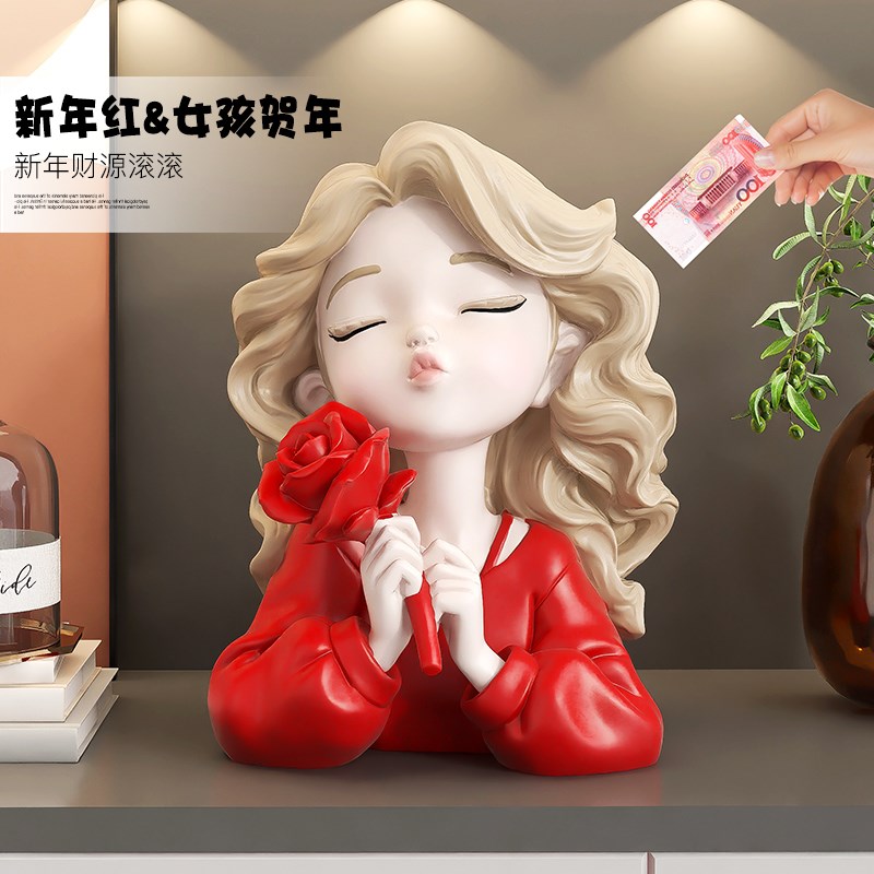卡通女孩小夜灯摆件春o节新年氛围布置装饰送闺蜜新人结婚订婚礼