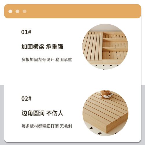 榻榻米床架子排骨架实木s地台床出租屋矮床简约落地床日式民宿地