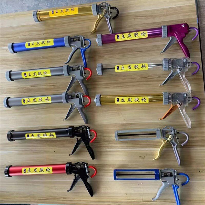 黑金刚华聪立发胶枪改装轴承加厚铝合金胶桶自动断胶省力结构胶枪