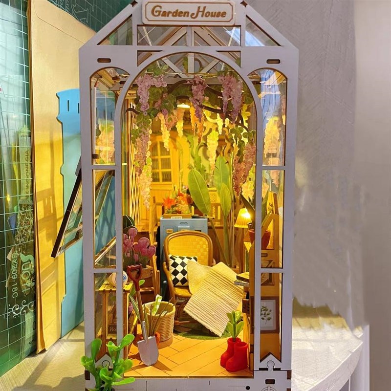 若来阳光花房子diy书立创意礼品爱丽丝坠落奇境小屋模型童话树屋