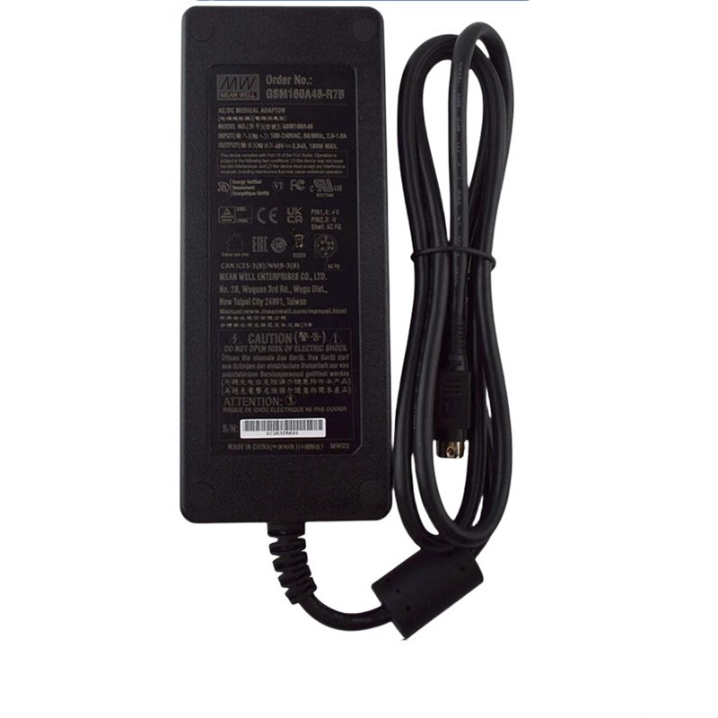 台湾明纬GSM160A48-R7B电源适配器医疗级48V3.34A圆口四针电源