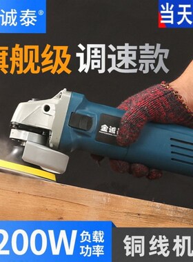 多功能调速角磨机家用磨光手磨机打磨切割抛光机磨刀机砂轮万能