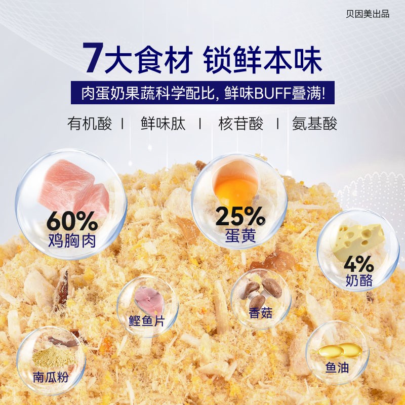 贝因美萌宠系猫咪鸭肉梨肉松拌饭宠物零食猫狗粮伴侣【25年6月产