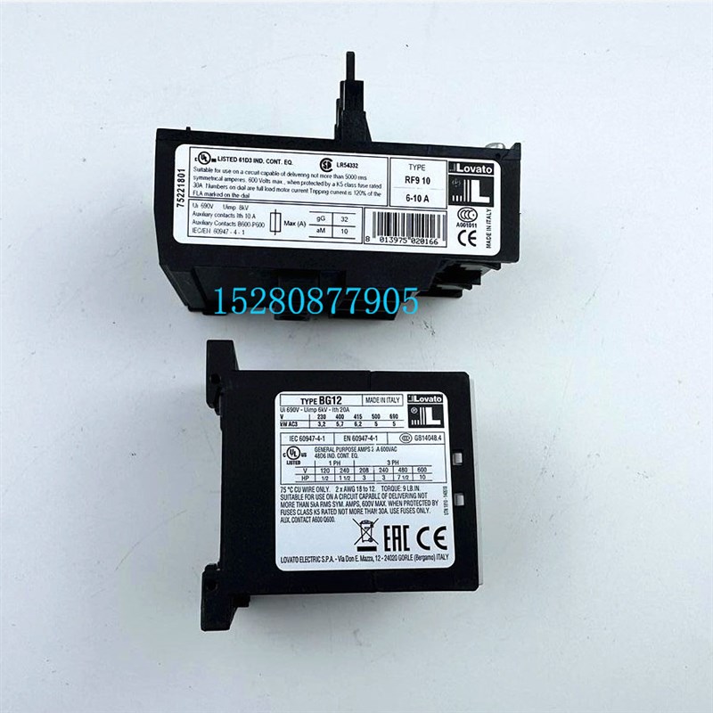 利雅路LOVATO接触器RF9.33 RF9.5 RF9.62 RF12继电器BG0910燃烧机
