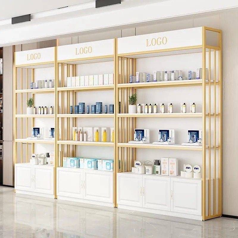 美容院产品展示柜化妆品货架面膜展示架直播间架子美甲理发店货柜
