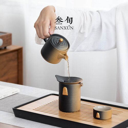 叁旬锦绣过滤茶壶泡茶家用陶瓷防烫单壶功夫茶具简约套装泡茶器