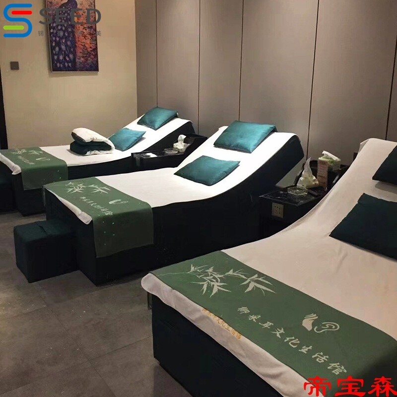 T足疗沙发躺椅桑拿浴室按摩床采耳泡脚沐足一体带洗脚盆足浴床电