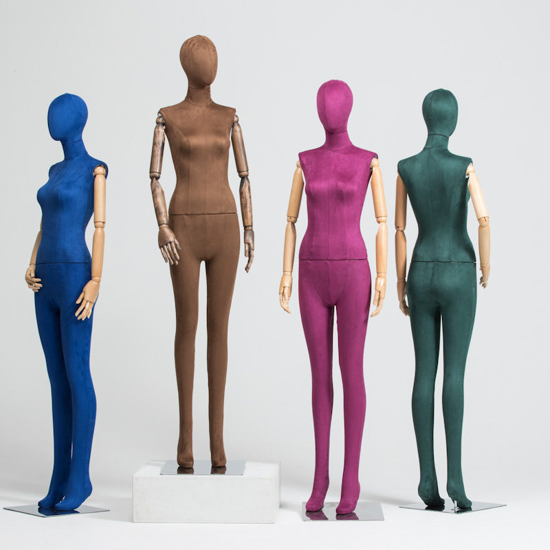 高档麂皮绒模特女全身服装店橱窗展示人体模特女装店高档陈列道具