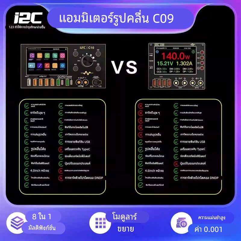i2C C09波形电流表多种数显模式指针曲线电流电压检测万用表测量图片