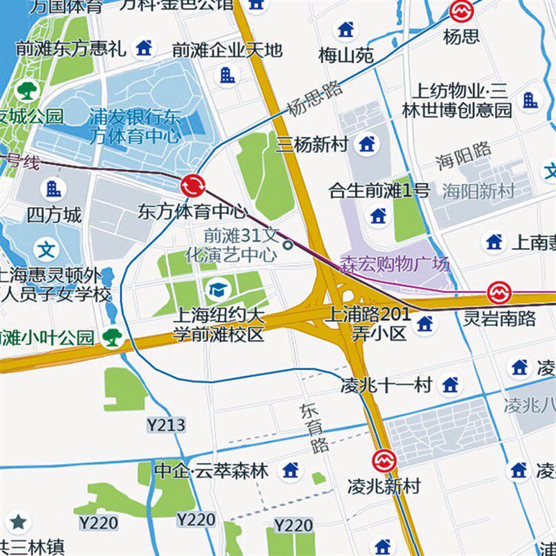 2024新款闵行区地图贴图办公室挂图高清防水装饰画