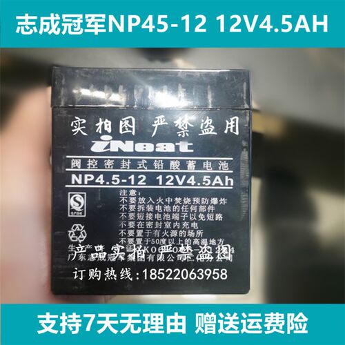 CHAMPION志诚冠军蓄电池12V4.5AH NP4.5-12 童车/卷帘门/UPS电瓶