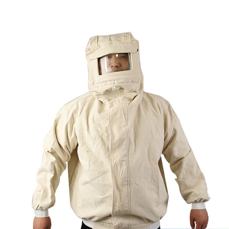 加厚帆布喷砂服打砂衣分体式喷漆服打磨服纱卡喷砂衣弯玻璃砂裤