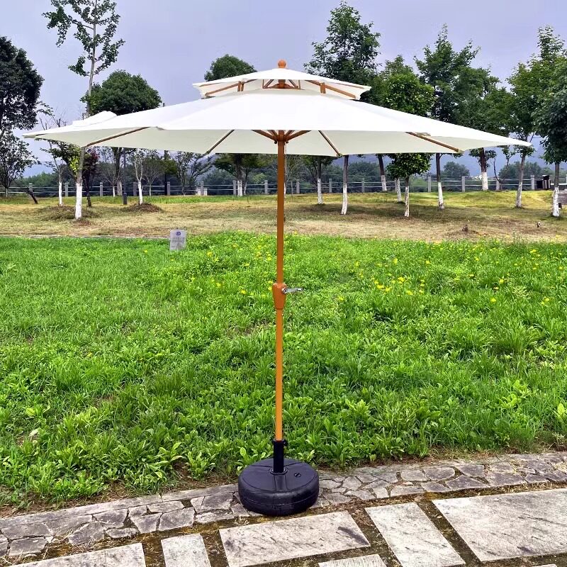 咖啡厅户外遮阳伞中柱伞休闲庭院奶茶店别墅底座露营商用天台花园