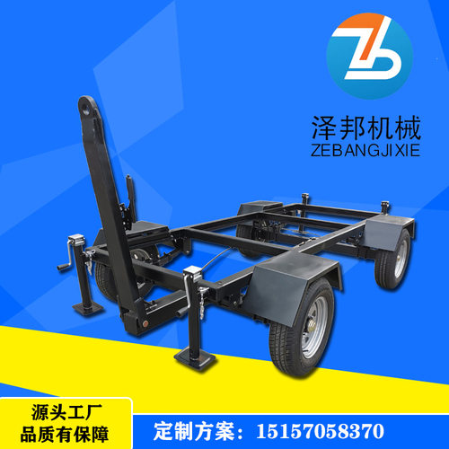 发电机组四轮转向前后车桥带底架设备运输牵引拖车带刹车板簧减震