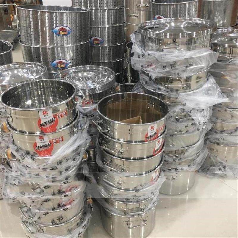 汤桶加厚卤锅水桶过滤网不锈钢桶B烫菜火锅汤锅带孔滤渣炖羊肉汤