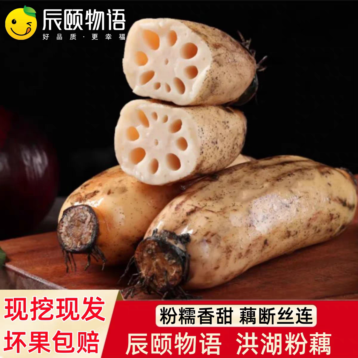 辰颐物语洪糊粉藕新鲜莲藕煲汤七孔藕湖北特产红藕湖藕糯米藕蔬菜
