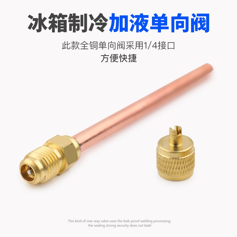 冰箱过滤器干燥冰柜加液嘴氟单向阀快速接头铜双尾孔冷冻柜R600a