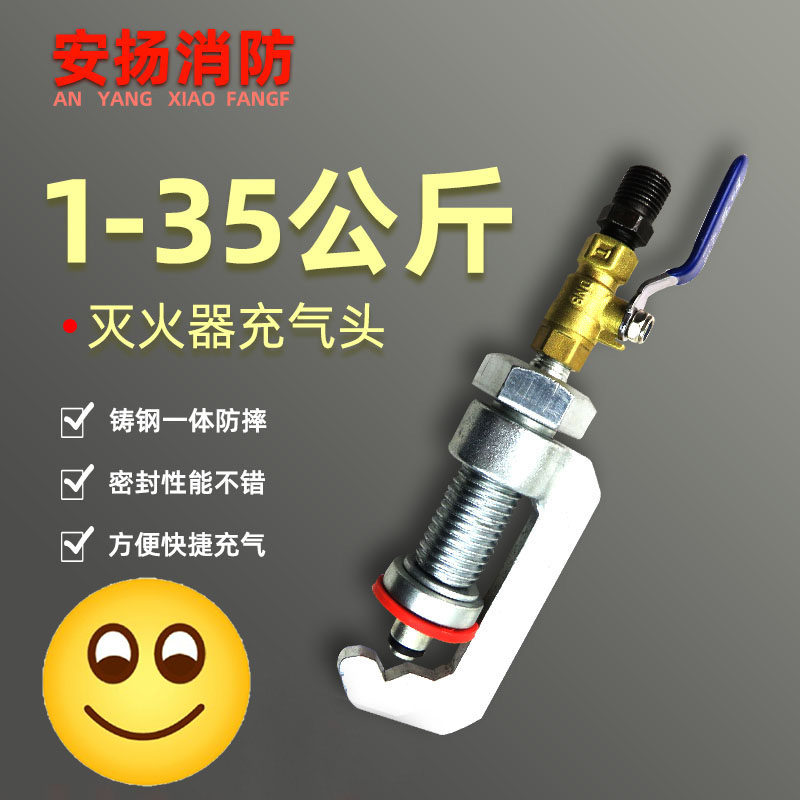 干粉灭火器充气阀加压器1-35公斤水基充气头消防器材维修工具配件