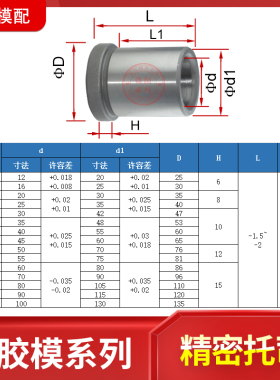 精品现货塑胶精密模具GBA托司标准模架有肩套轴承衬套35 40 50 60