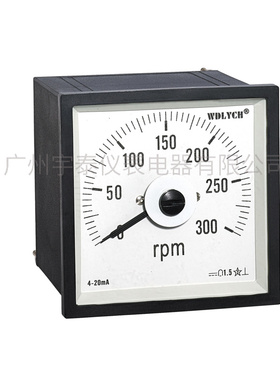 F96-DCB 51C5广角度指针式转速表 0-300rpm 4-20mA电机转速表