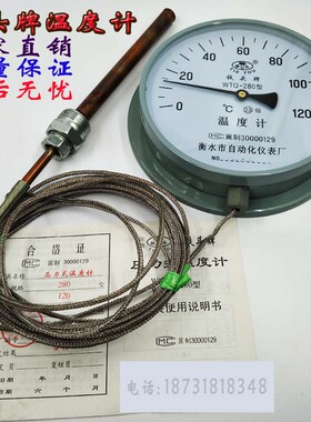 铁头WTZ280压力式温度计远传测油温水温锅炉浴池用指针工业温度表