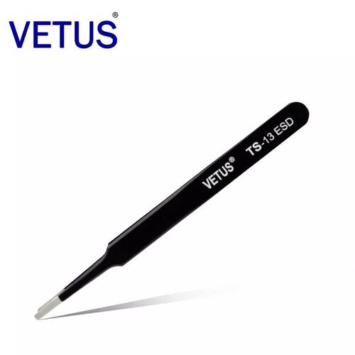 VETUS镊子 不锈钢尖头弯头镊子 ESD加硬防静电镊子钳套装